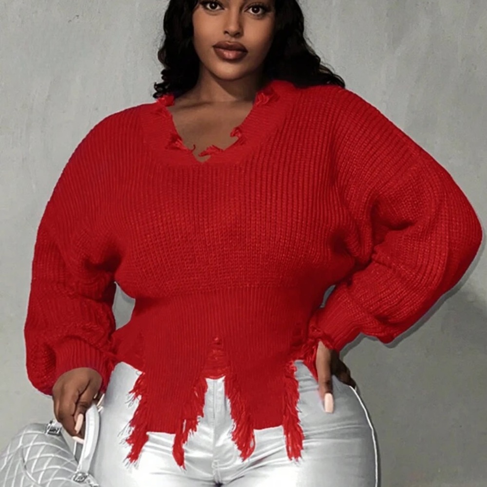 Women’s sweater plus size Red